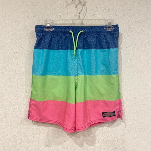 Vineyard Vines Chappy Swim Trunks Boys' Size Large 4-Pieced Colorblock - Picture 1 of 3